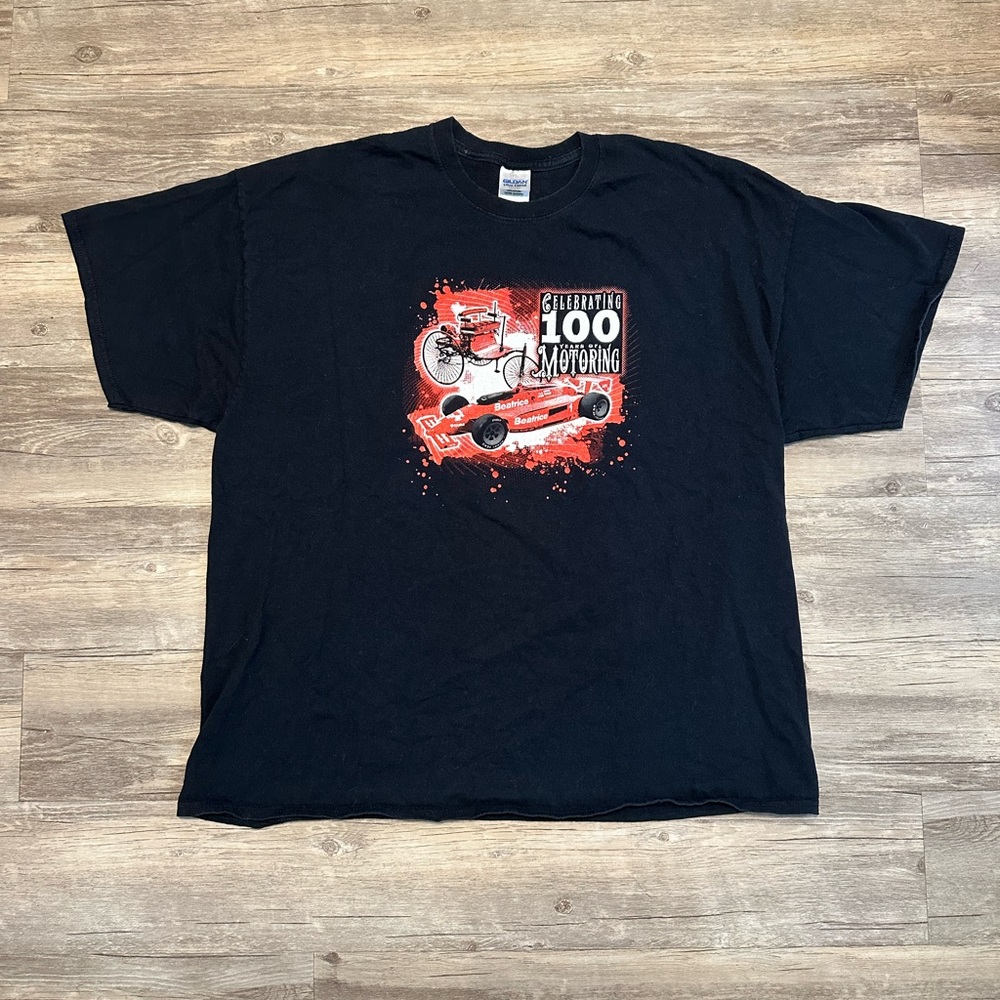 Race Car - Black T-Shirt with Red Car Graphic - 2XL